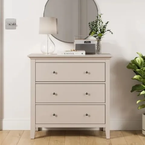 BOXED LYNTON 3 DRAWER CHEST - NATURAL (1 BOX)