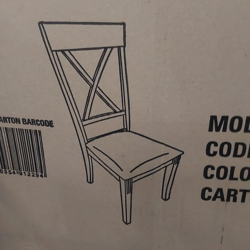 BOXED SET OF 2 DAVENPORT DINING CHAIRS WHITE/IVORY
