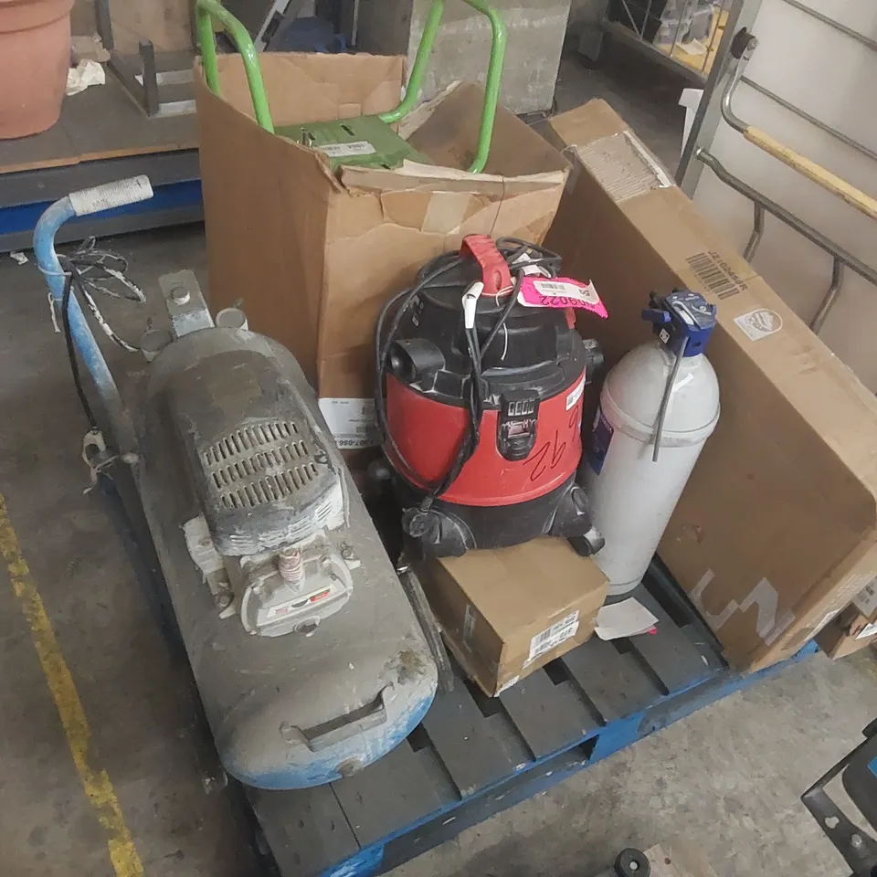 PALLET OF ASSORTED ITEMS INCLUDING: MACHINERY, FURNITURE PARTS, CATERING EQUIPMENT ECT