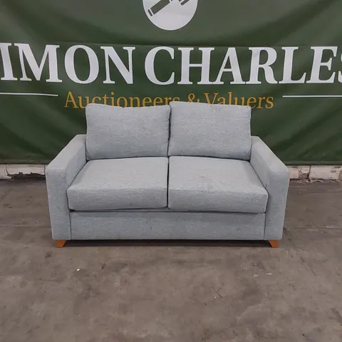 QUALITY DESIGNER LIGHT BLUE FABRIC SOFA BED