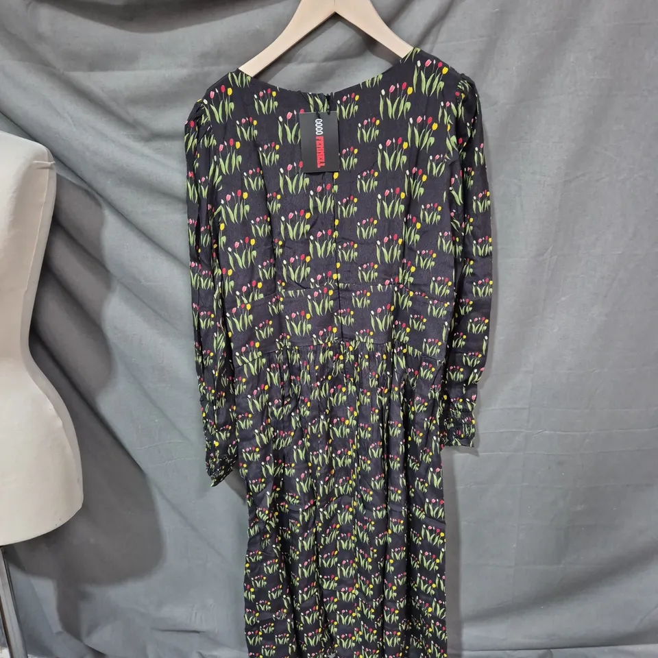 COCO FENNELL DRESS – BLACK FLORAL PRINT, LONG SLEEVES, UK SIZE 16