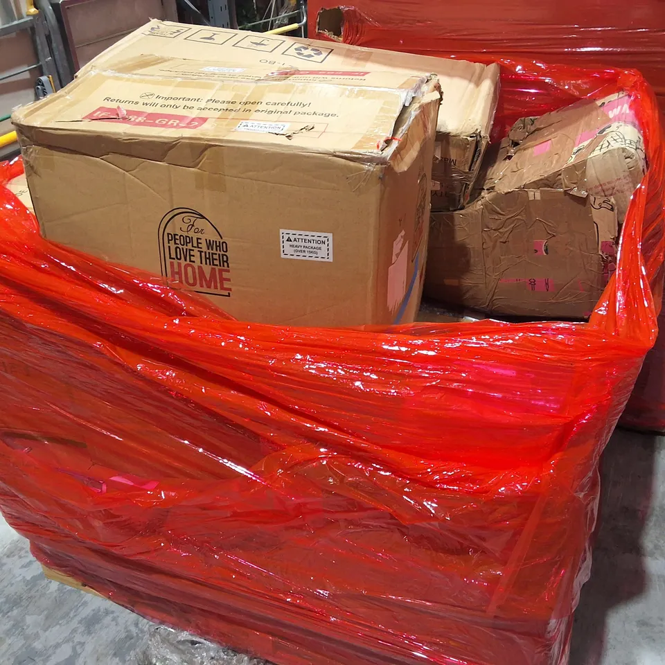 PALLET CONTAINING APPROXI OF APPROXIMATELY 10 ASSORTED HOUSEHOLD ITEMS TO INCLUDE BOXED SET OF CHAIRS