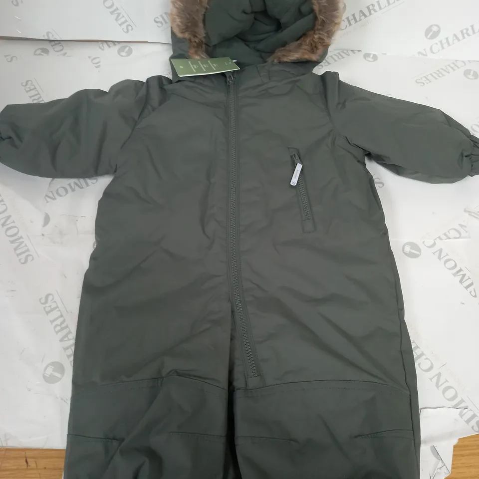 H&M KHAKI FULL BODY PADDED COAT - 9-12 MONTHS 