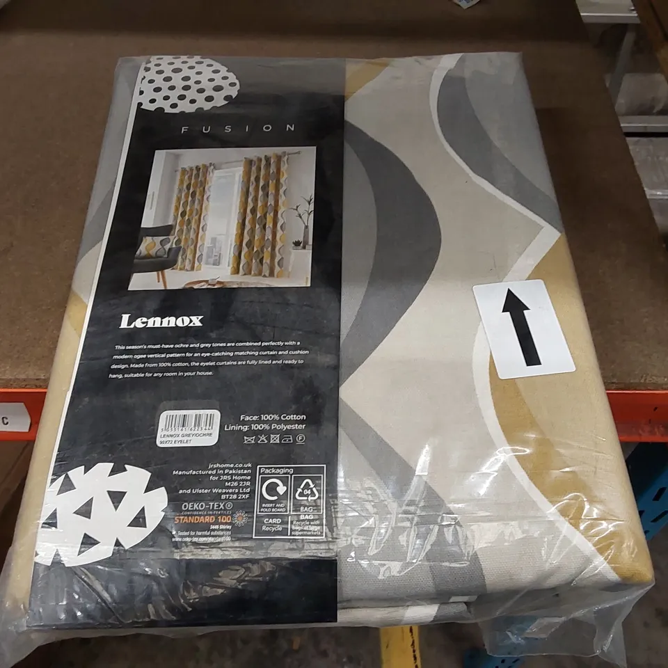 BAGGED LENOX 100% COTTON READY MADE EYELET ROOM DARKENING CURTAIN PAIR - 90 x 72" (1 ITEM)