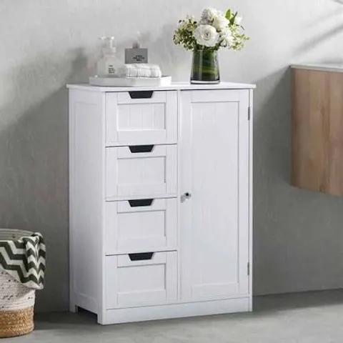 BOXED VIDA PRIANO 4 DRAWER 1 DOOR FREESTANDING UNIT - WHITE (1 BOX)