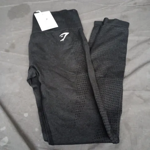 GYMSHARK VITAL SEAMLESS 2.0 LEGGINGS – BLACK MARL, UK SIZE S