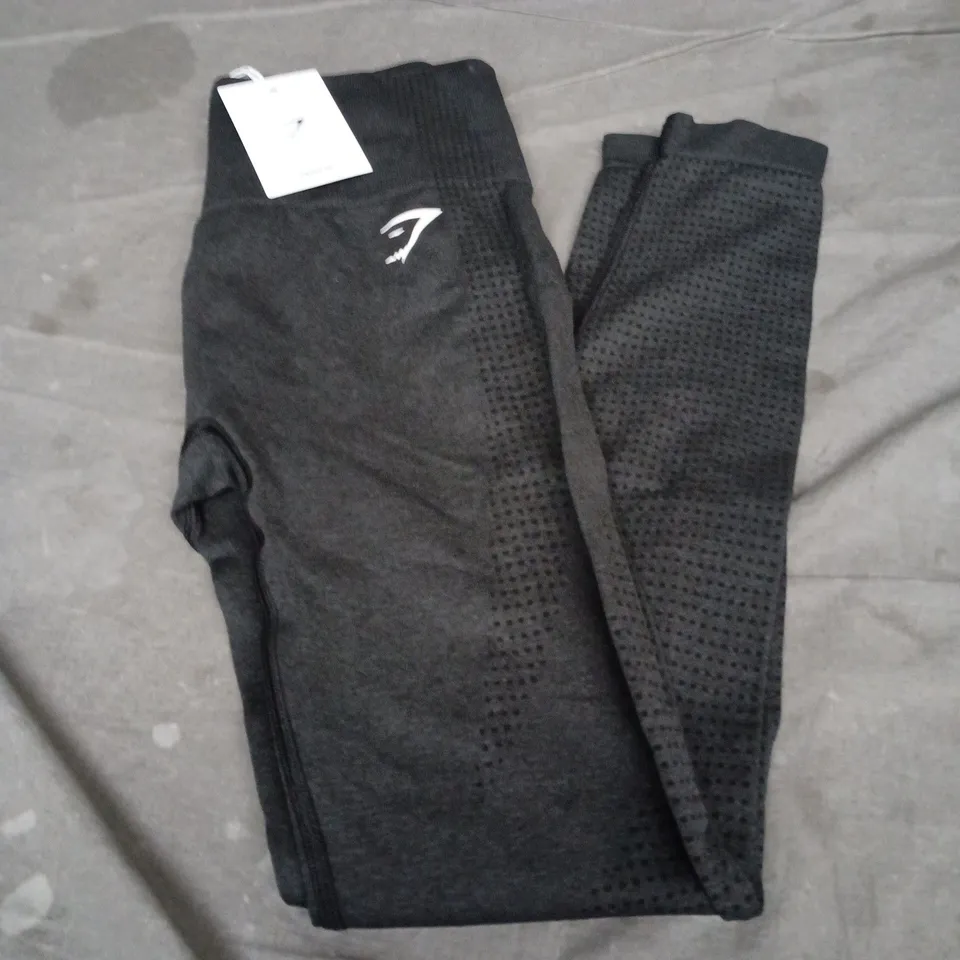 GYMSHARK VITAL SEAMLESS 2.0 LEGGINGS – BLACK MARL, UK SIZE S