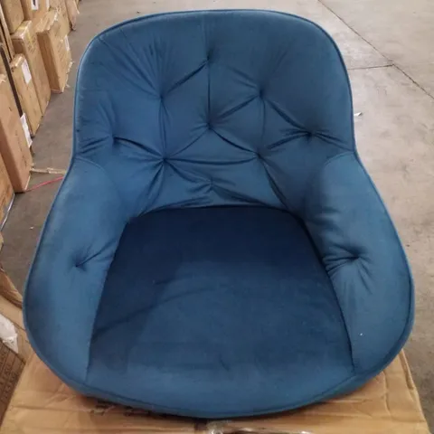 BOXED SET OF 2 BLUE FABRIC DINING CHAIRS 