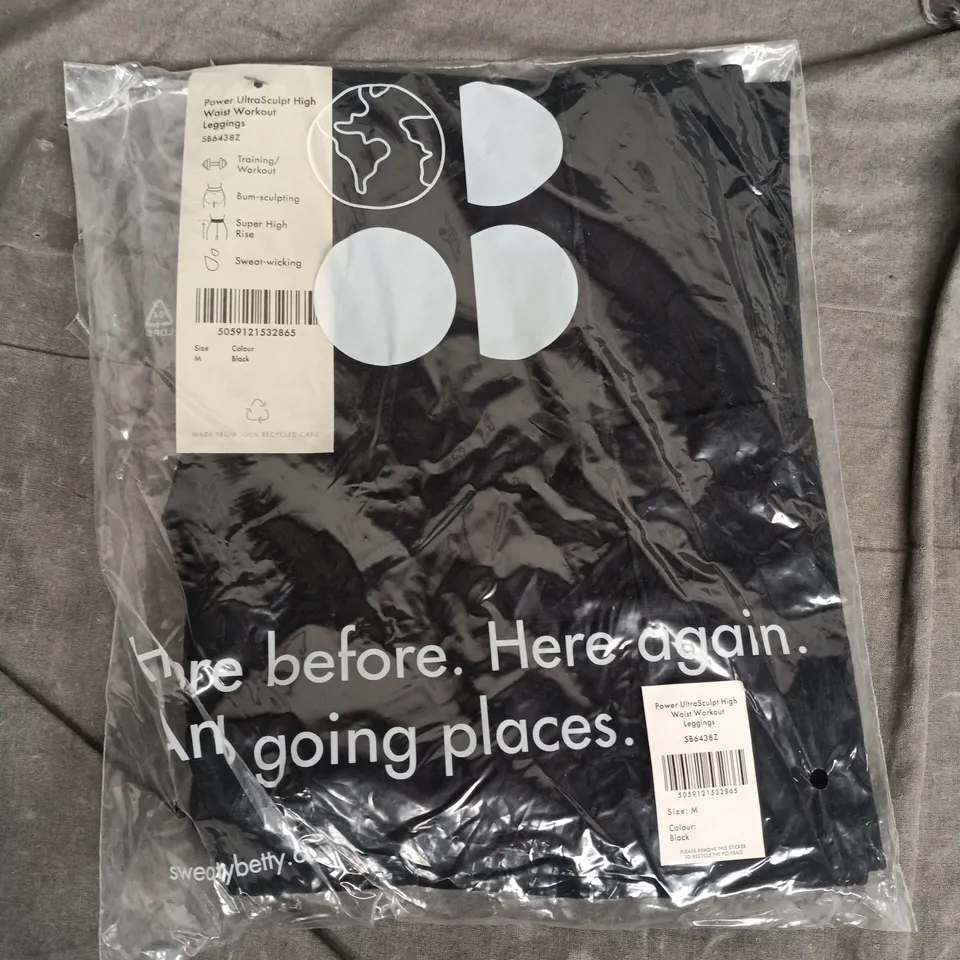 BAGGED SWEATY BETTY POWER ULTRASCULPT HIGH WAIST WORKOUT LEGGINGS – BLACK, SIZE M (SB8438Z)