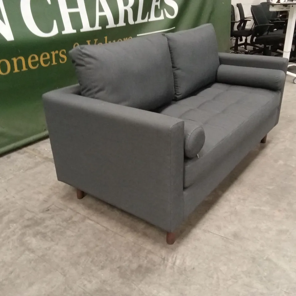 STANBERRY 2 SEATER OUTDOOR SOFA WITH 2 BOLSTER CUSHIONS IN GREY RRP £1299