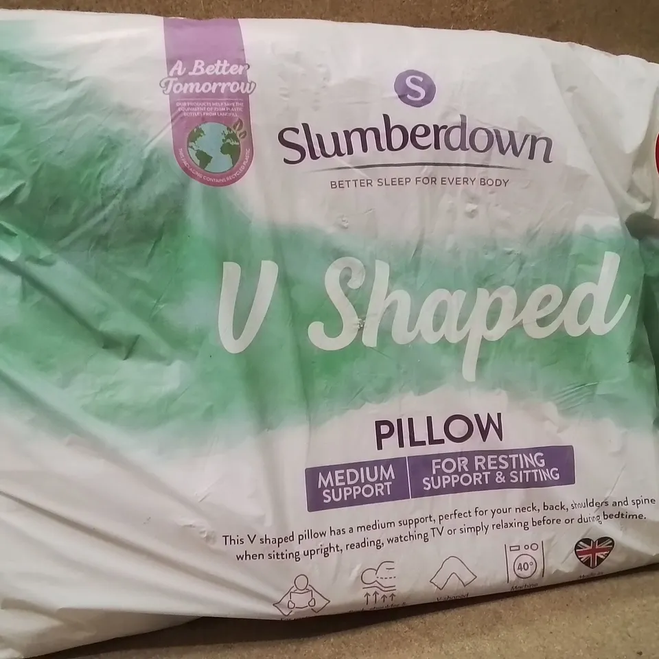 BAGGED SLUMBERDOWN V SHAPED PILLOWS PAIR