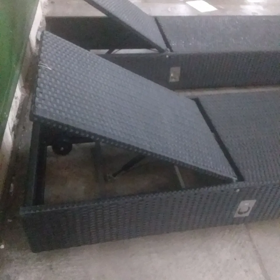 X2 BLACK RATTAN EFFECT SUNLOUNGER 