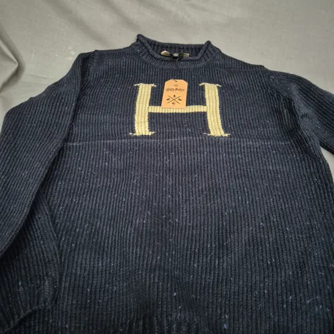 WIZARDING WORLD HARRY POTTER H JUMPER IN NAVY - SIZE SMALL