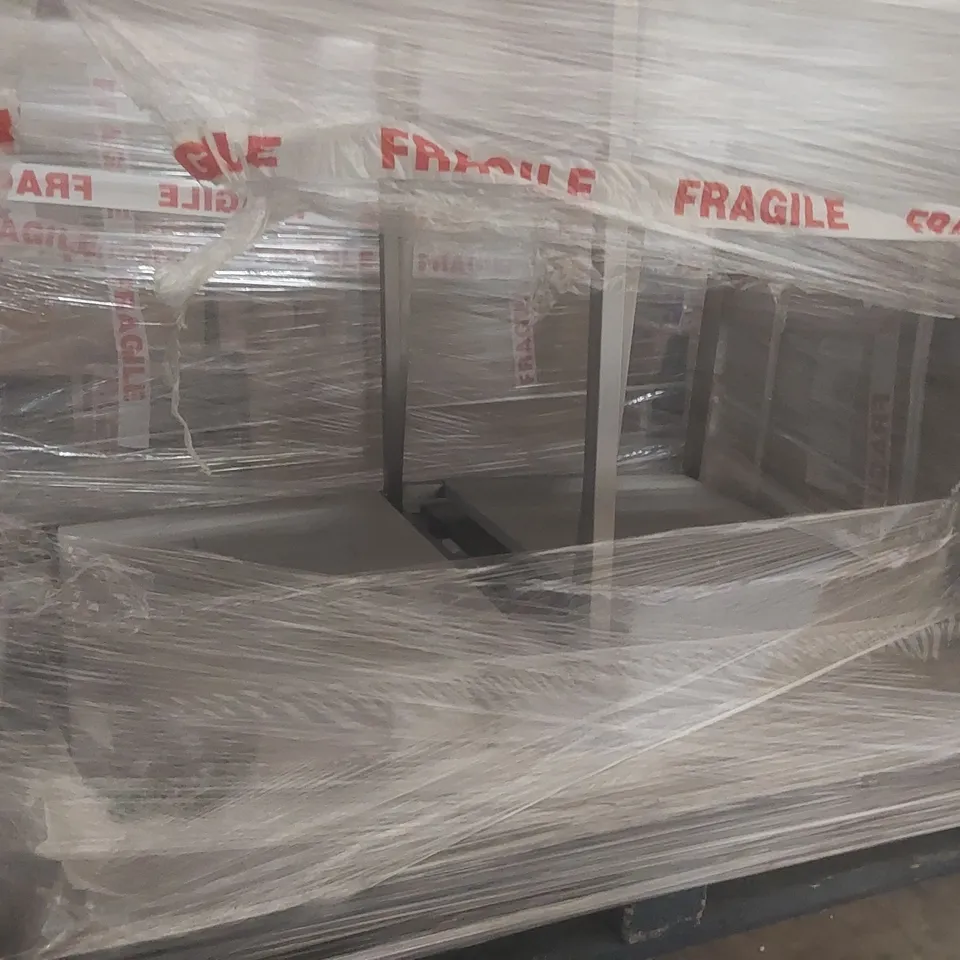 PALLET CONTAINING ASSORTED STAINLESS STEEL COMMERCIAL KITCHEN WORKTOPS, SHELVES
