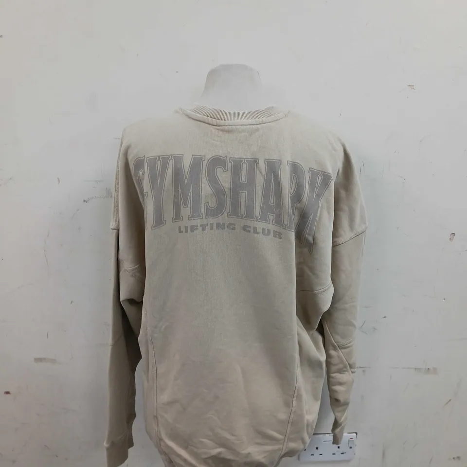 BAGGED GYMSHARK MEDIUM HERITAGE WASHED CREW BEIGE 