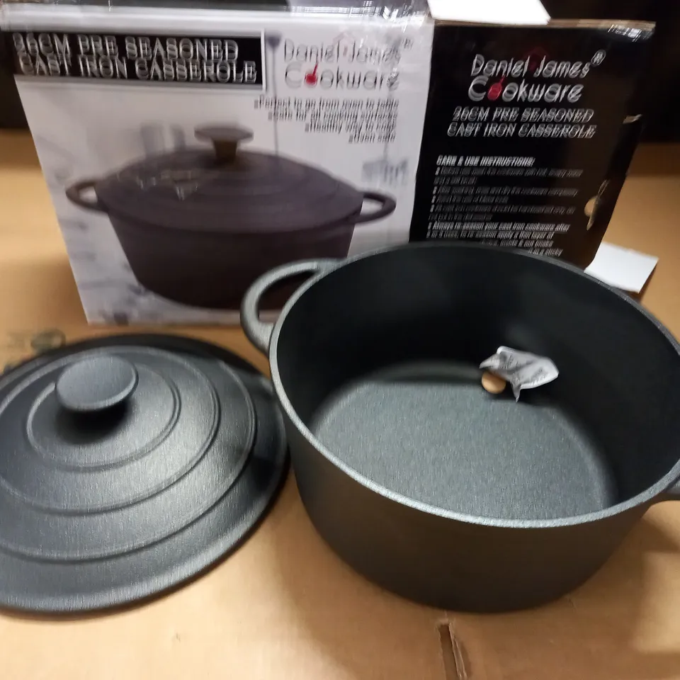 DANIEL JAMES 26CM CAST IRON CASSEROLE POT