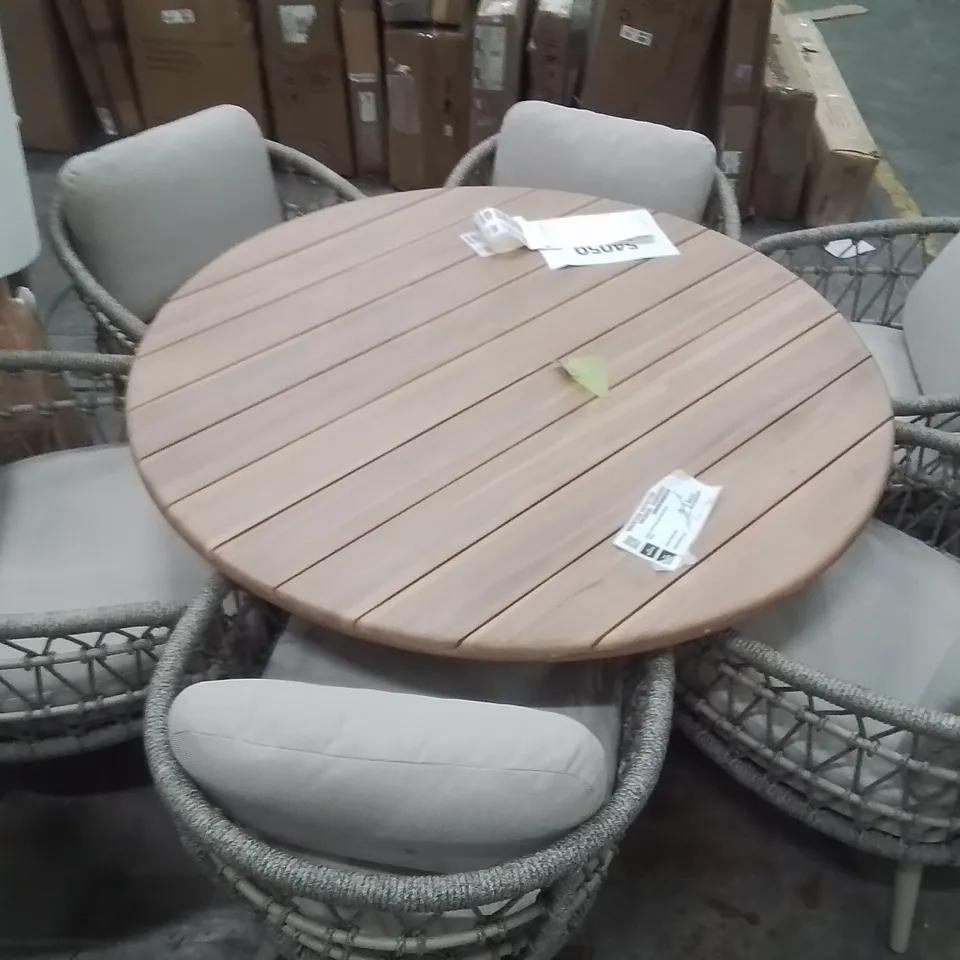 VARGO LOW DINING SET WITH SALORA TABLE WITH 6 CHAIRS