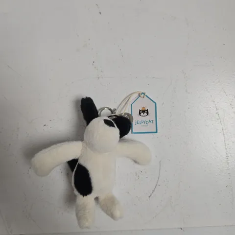 JELLYCAT DOG KEYRING PLUSH β BLACK & WHITE SOFT TOY (JELLYCAT LONDON)