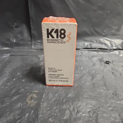 K18 BIOMIMETIC HAIRSCIENCE LEAVE-IN MOLECULAR REPAIR HAIR MASK – 50 ML, SEALED