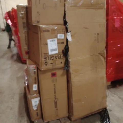 PALLET OF ASSORTED BOXED PRODUCTS AND ITEMS TO INCLUDE;DINING TABLE,OFFICE CHAIRS,GARDEN TABLE AND SET,SHOE CABINET,ETC