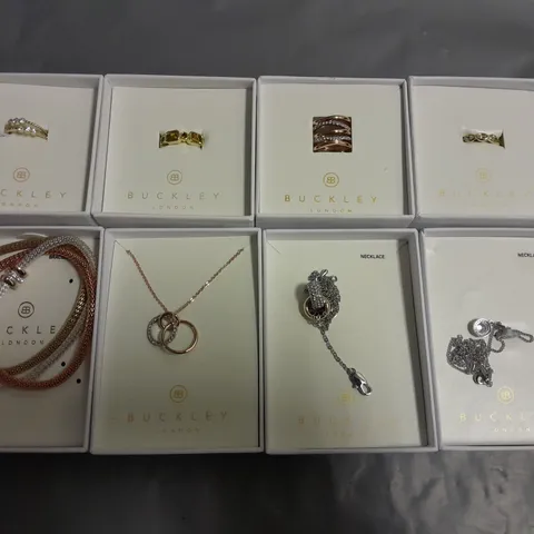 LOT OF 8 ASSORTED BOXED BUCKLEY LONDON JEWELLERY ITEMS