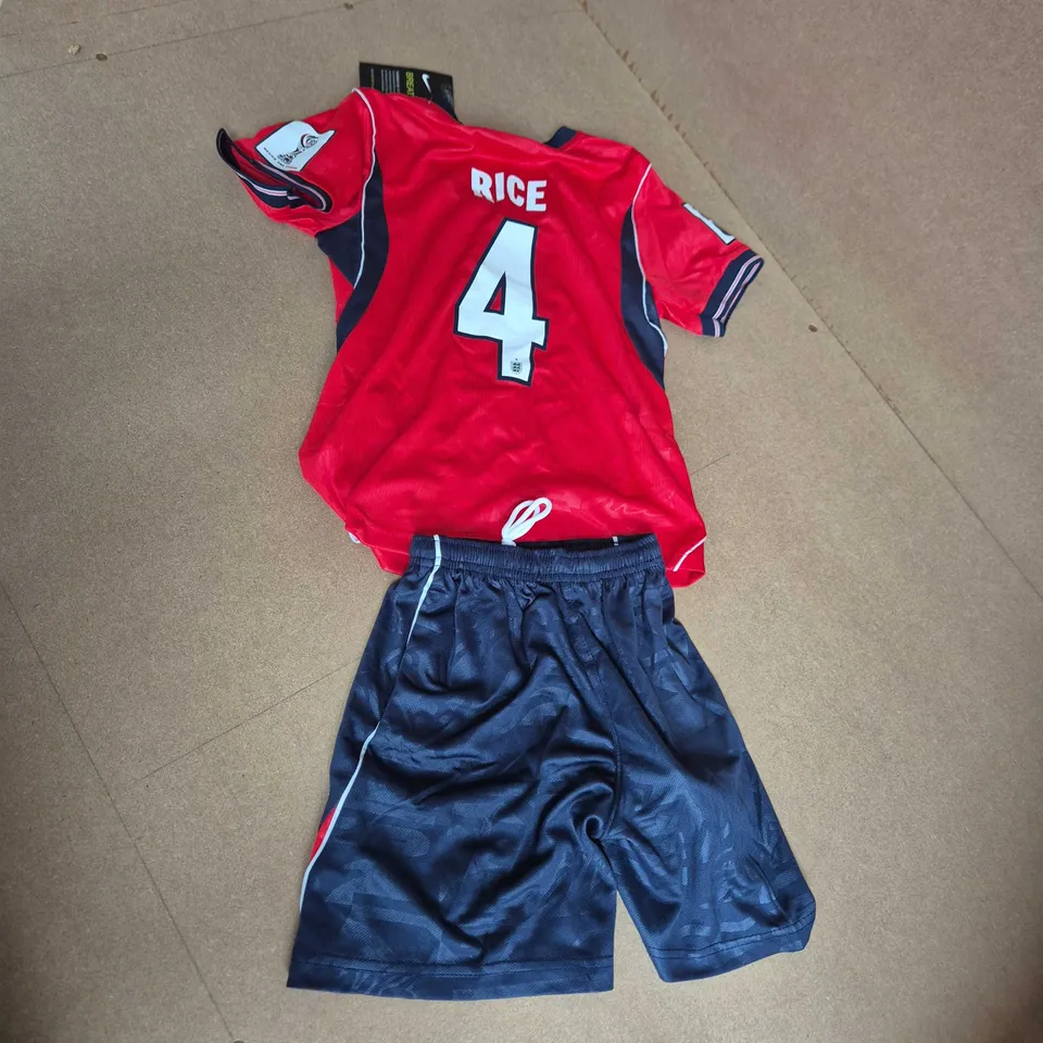 NIKE ENGLAND KIDS AWAY JERSEY & SHORTS (#4 - RICE) - SIZE 22