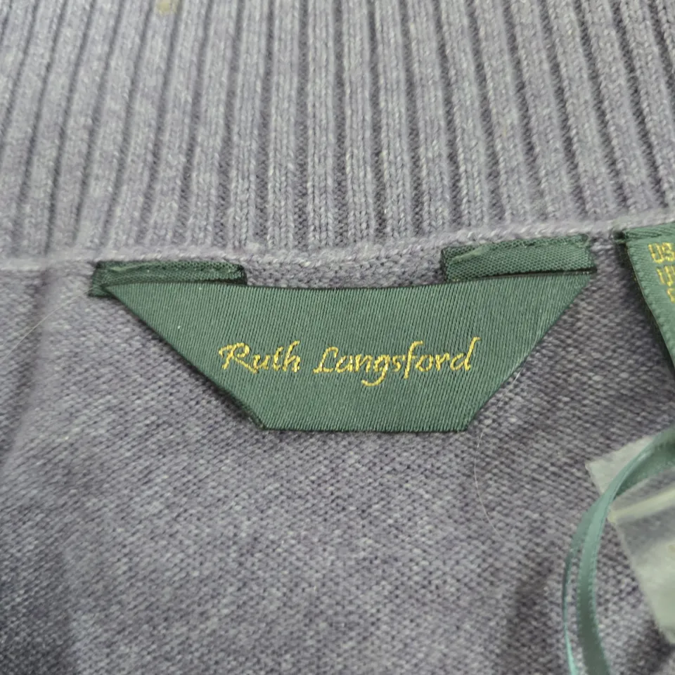 RUTH LANGSFORD KNIT JUMPER – PURPLE HEATHER, UK SIZE S