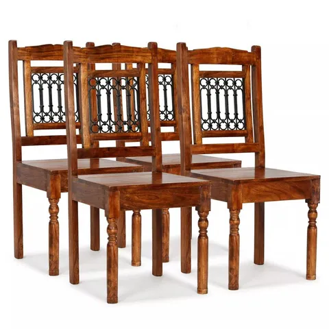 BOXED DINING CHAIRS 2PCS SOLID WOOD WITH HONEY-COLORED FINISH