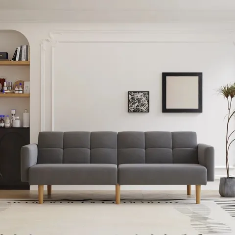 BOXED HEWSON 3 SEATER RECLINING SLEEPER - GREY VELVET (1 BOX)