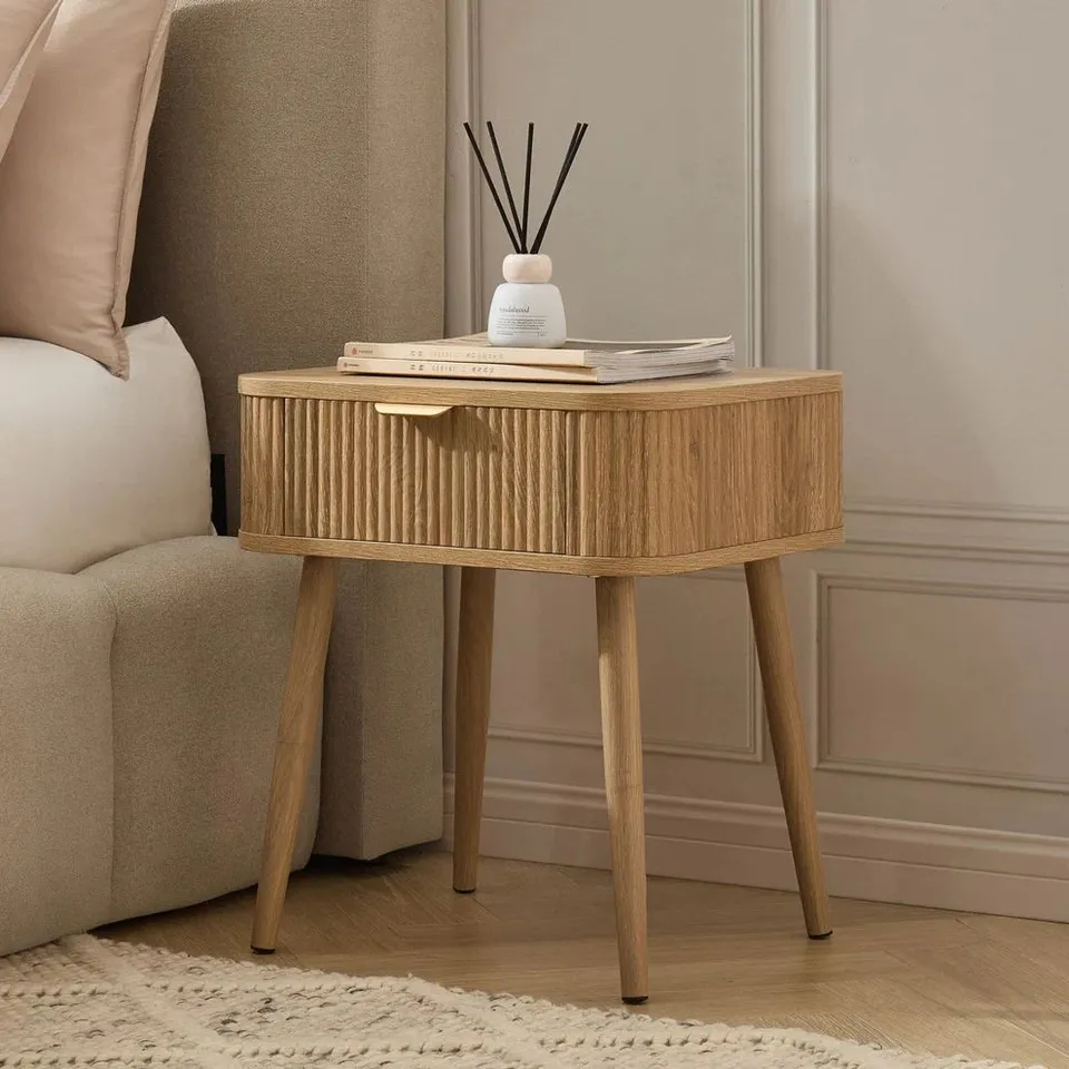 BOXED DUSK HATTIE 1 DRAWER NIGHTSTAND - LIGHT WOOD