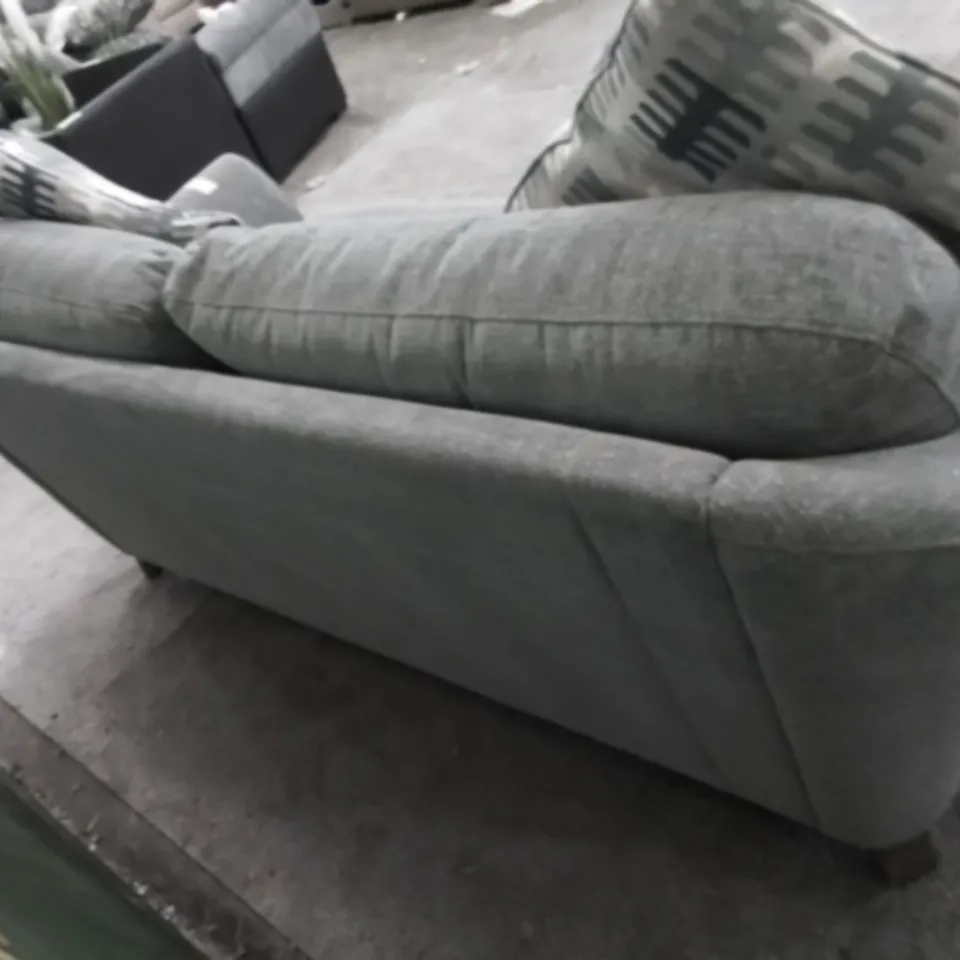 DESIGNER G PLAN MADE GREY FABRIC LARGE TWO SEATER SOFA