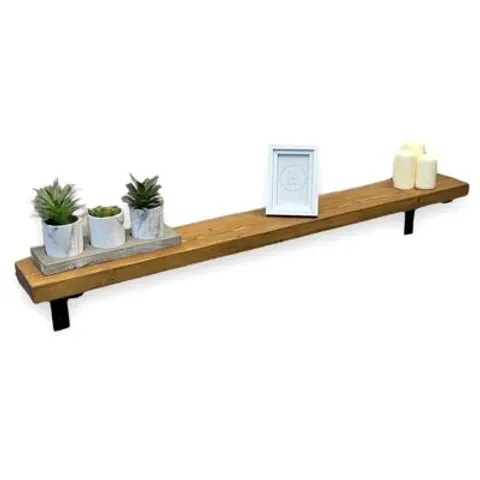 BOXED HANDMADE SOLID WOOD RADIATOR SHELF WITH BRACKETS RUSTIC SLIM WALL (1 BOX)