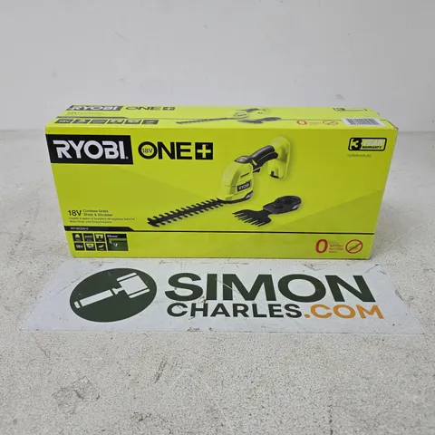 BOXED RYOBI ONE+ CORDLESS SHEAR & SHRUBBER