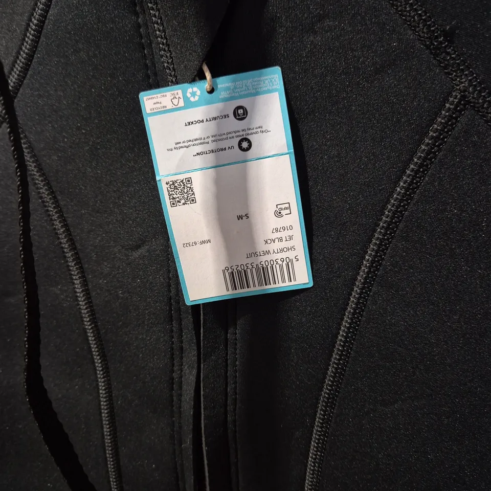 NEOPRENE WETSUIT WITH SHORT SLEEVES, KNEE-LENGTH, BACK ZIP – BLACK  SMALL-MEDIUM 