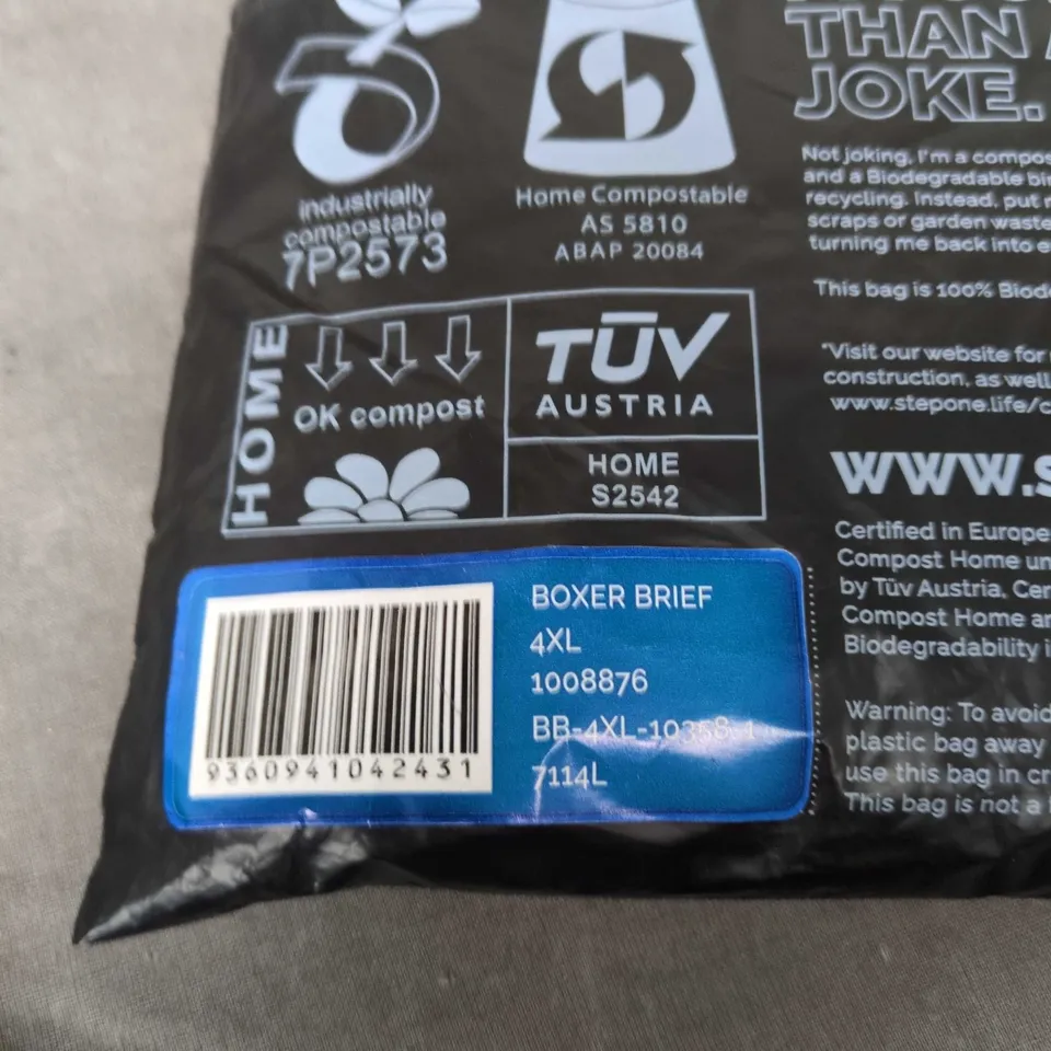 STEP ONE BOXER BRIEFS – BLACK, 4XL