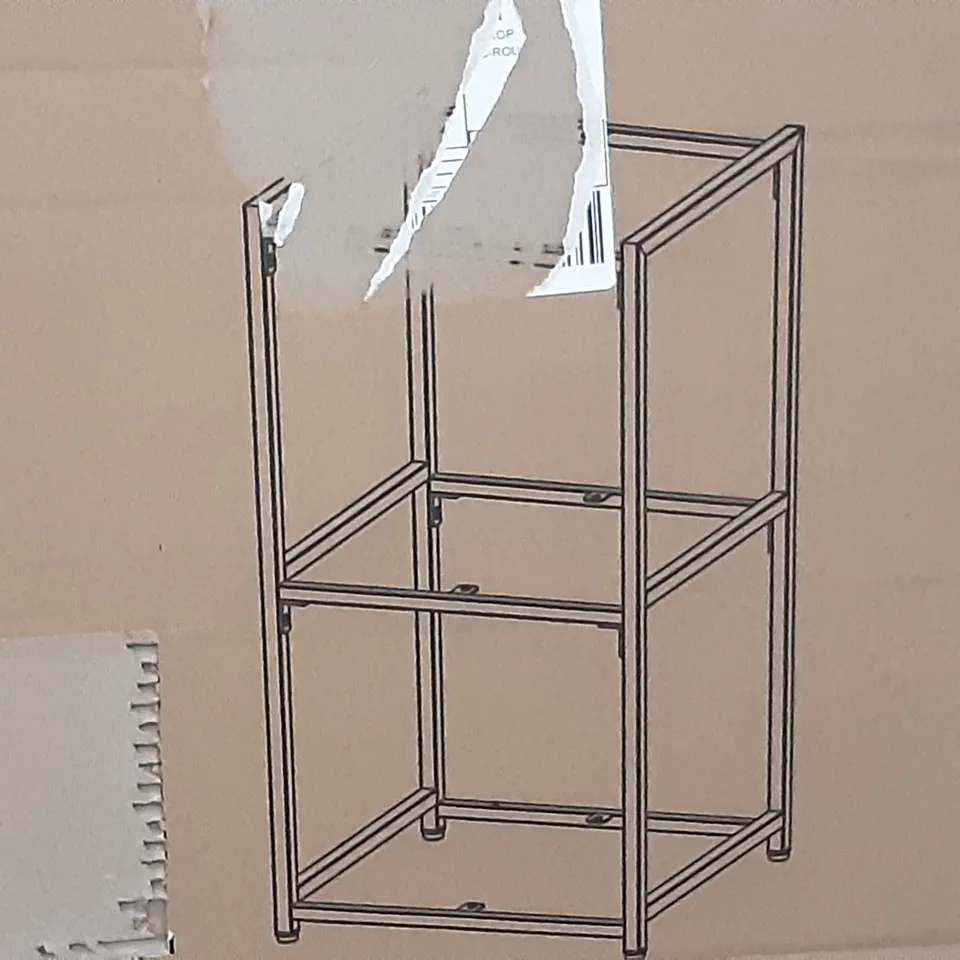 BOXED MODULAR 3 TIER SHELVING UNIT IN BLACK 