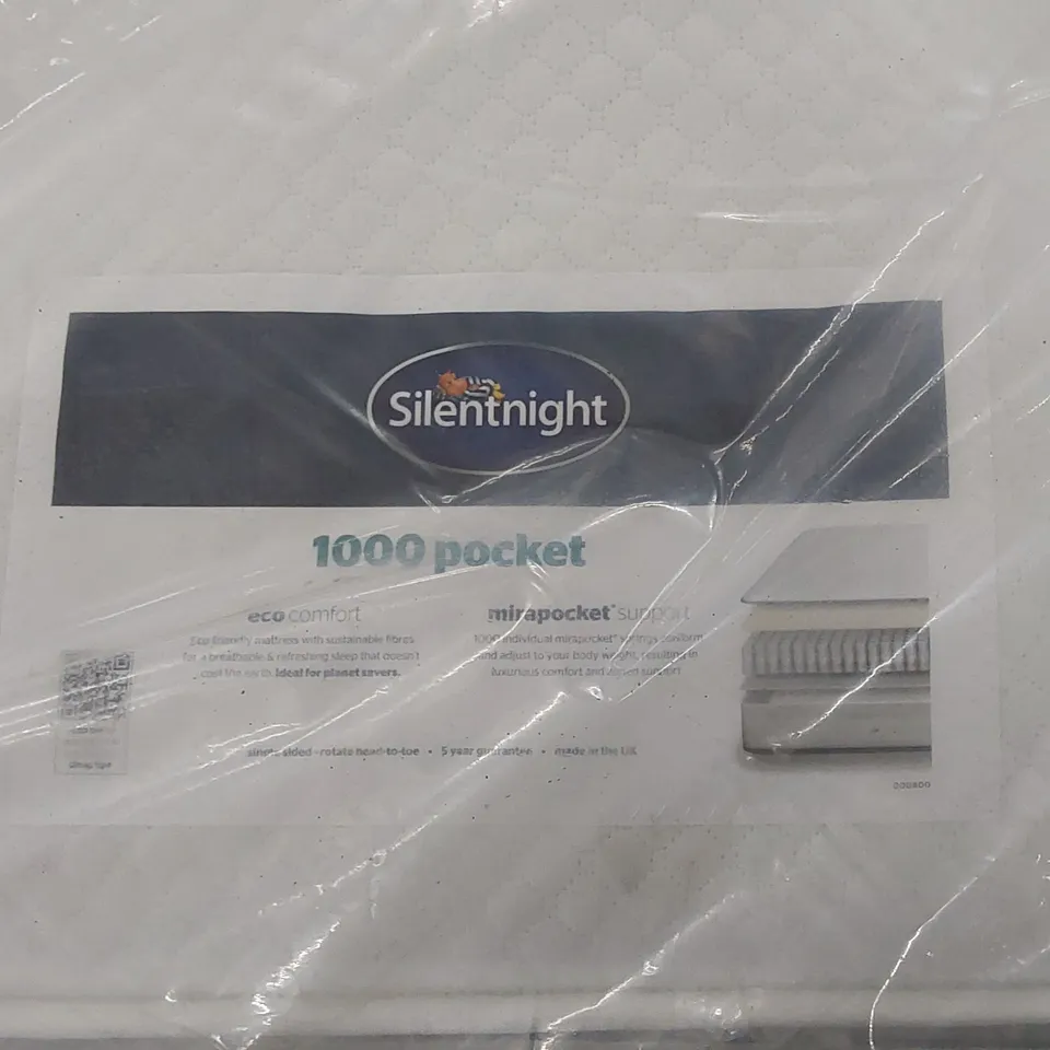 BAGGED SILENTNIGHT 4FT6 DOUBLE SIZED 1000 POCKET MATTRESS 