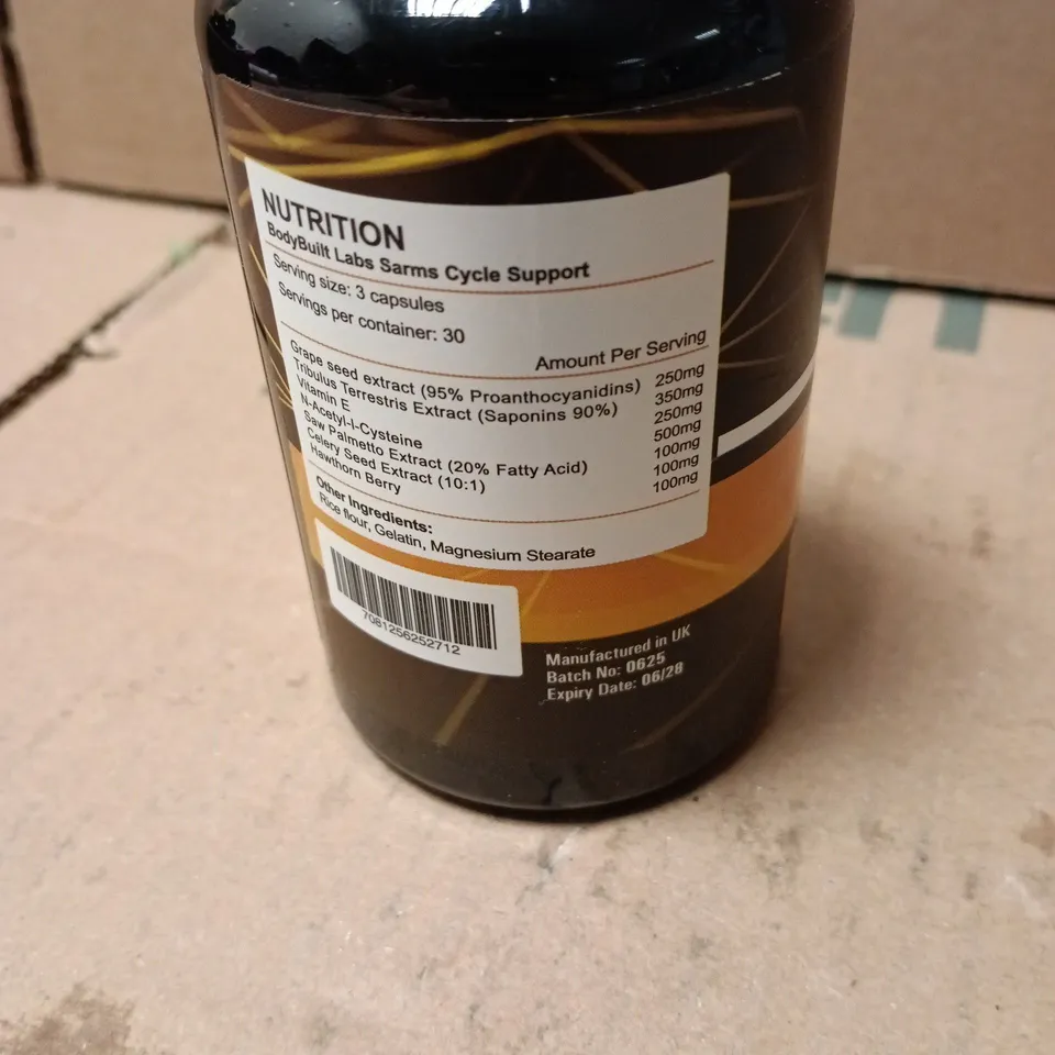 BODYBUILT LABS SARMS CYCLE SUPPORT – 30 SERVINGS, SERVING SIZE 3 CAPSULES