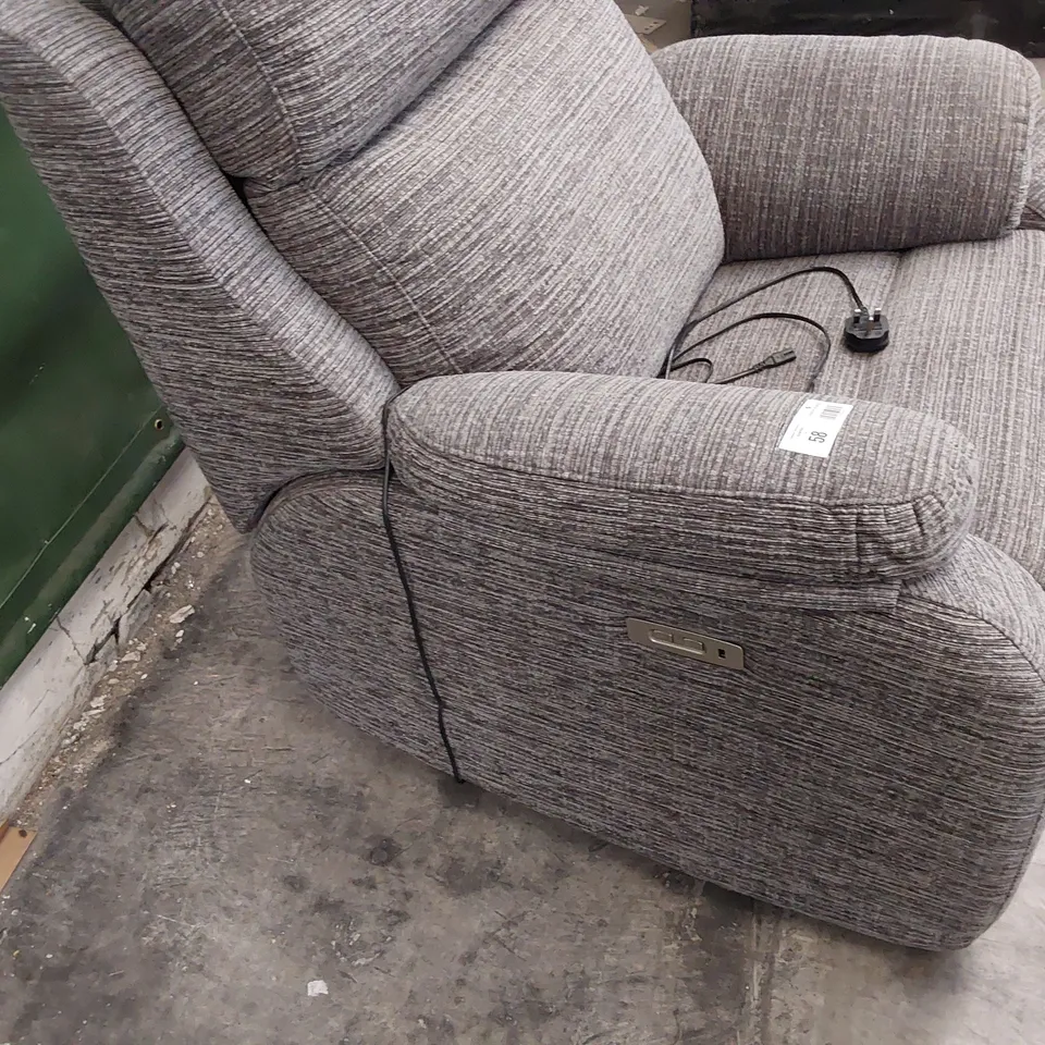 QUALITY BRITISH DESIGNER G PLAN KINGSBURY POWER RECLINING EASY CHAIR WAFFLE SLATE FABRIC 