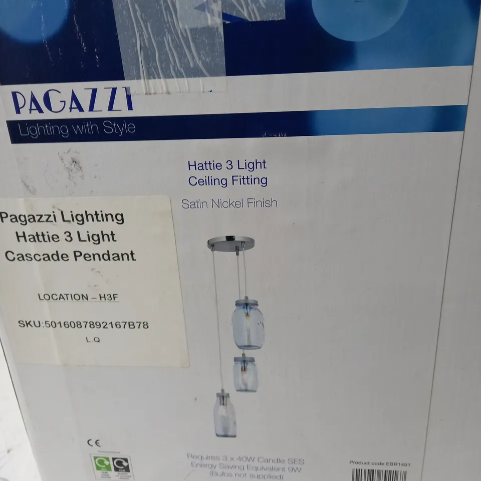 PAGAZZI LIGHTING HATTIE 3 LIGHT CASCADE PENDANT 