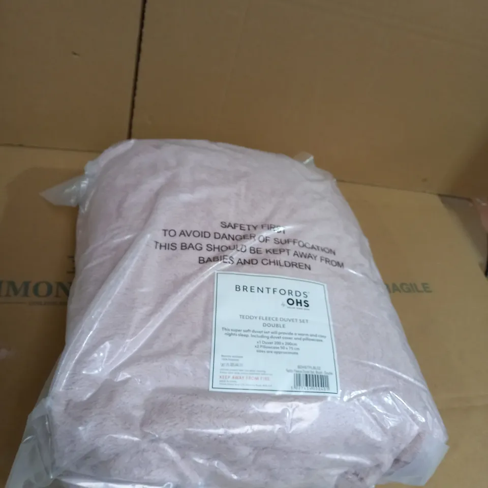 BENTFORDS TEDDY FLEECE DUVET SET DOUBLE 