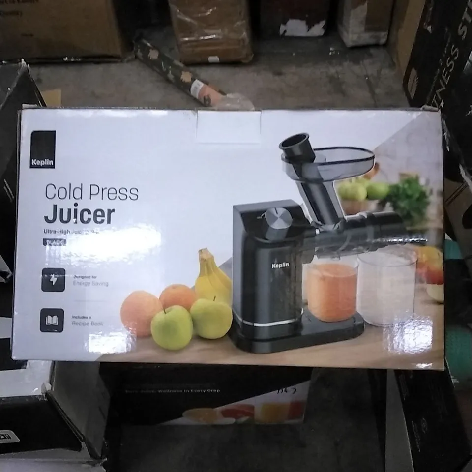 BOXED KEPLIN COLD PRESS JUICER INCLUDES RECIPE BOOK - BLACK