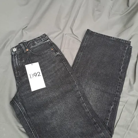 STRADIVARIUS STRAIGHT WIDE LEG JEANS IN BLACK SIZE 8