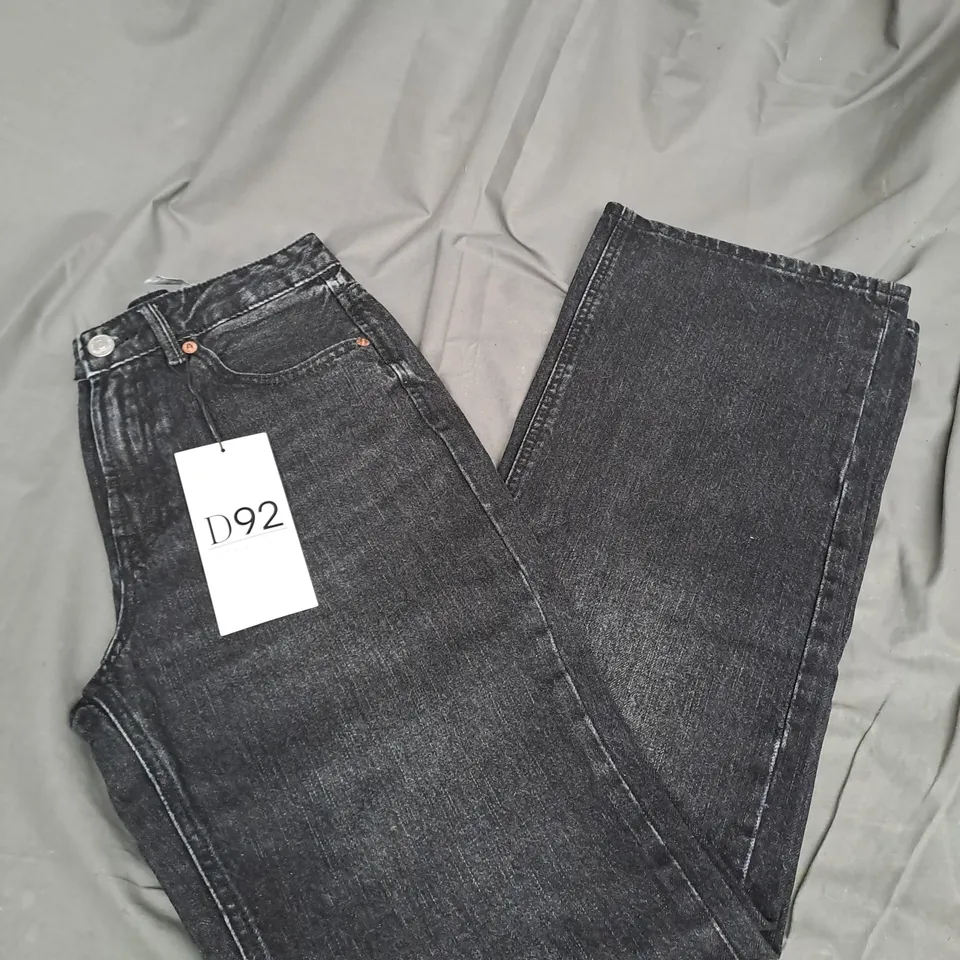 STRADIVARIUS STRAIGHT WIDE LEG JEANS IN BLACK SIZE 8