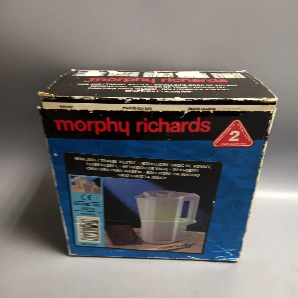 BOXED MORPHY RICHARDS TRAVEL KETTLE WHITE