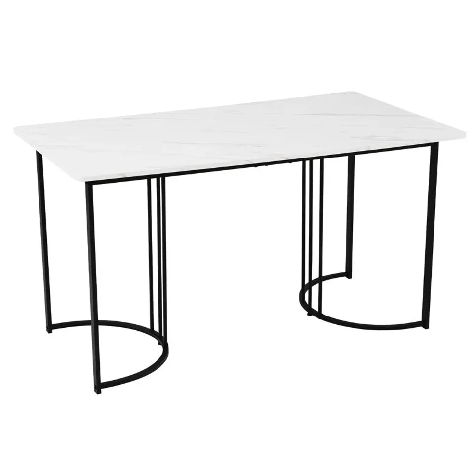 BOXED MODERN 140cm x 80cm MARBLE EFFECT DINING TABLE (1 BOX)