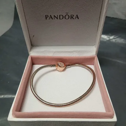 PANDORA ROSE GOLD BRACELET WITH CHARM