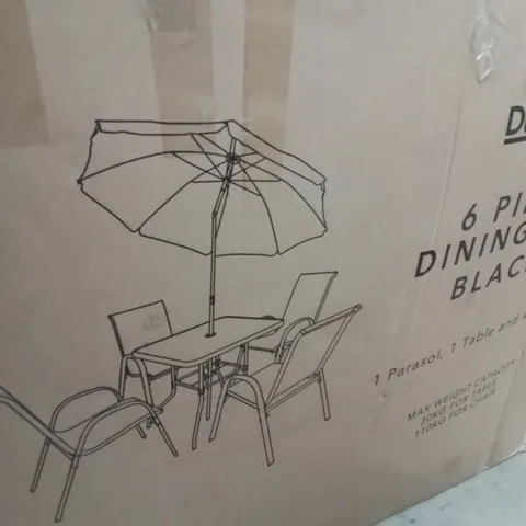 BOXED DUNELM 6 PIECE DINING SET -BLACK-