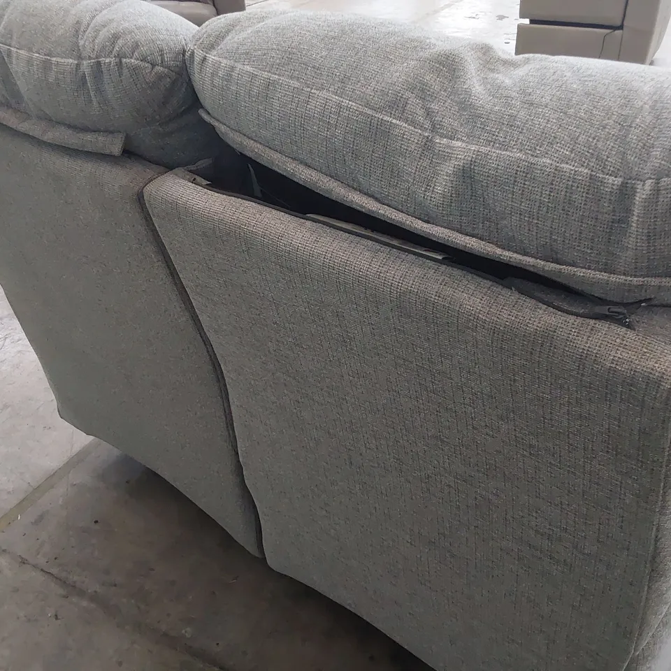 QUALITY BRITISH DESIGNER G PLAN POWER RECLINING TWO SEATER SOFA GREY FABRIC