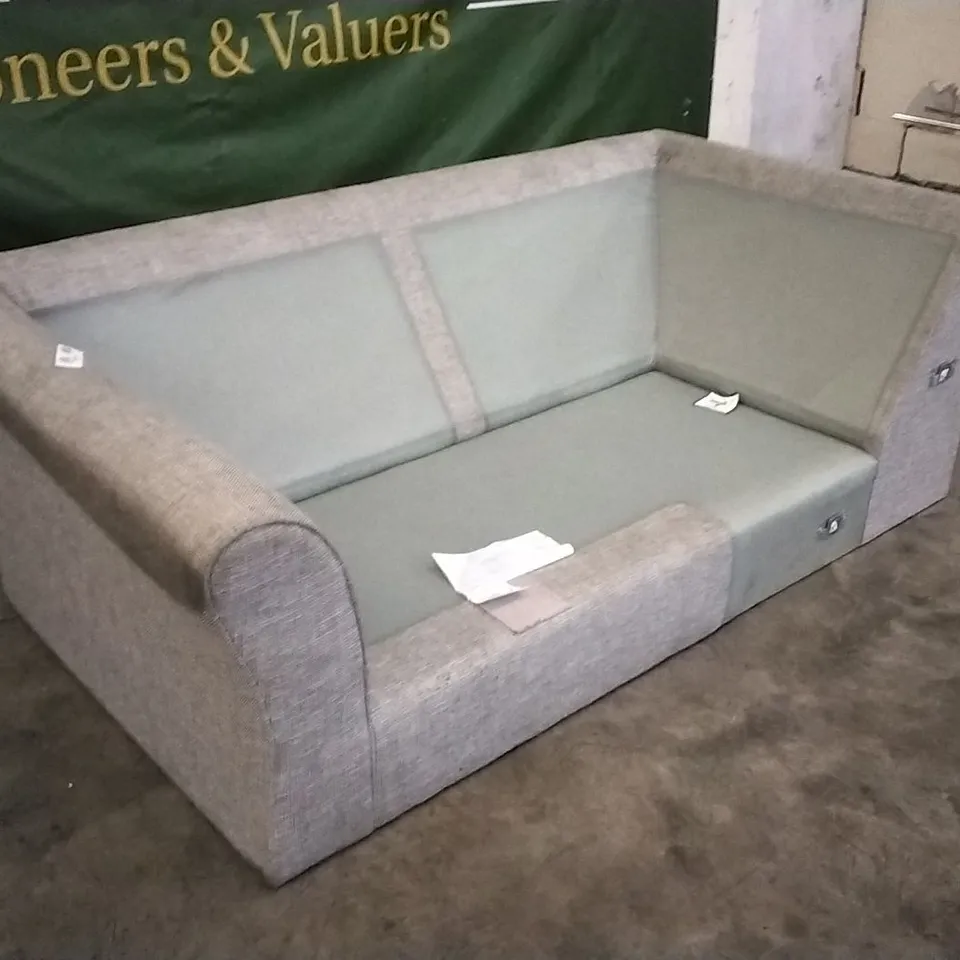 QUALITY BRITISH DESIGNER LIGHT GREY WAFFLE FABRIC CORNER GROUP SOFA SECTION 